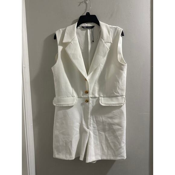 🔴Zara‎ white sleeveless romper size XS - Picture 1 of 10